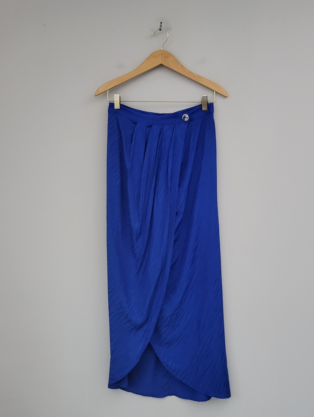 NWT Zara Midi Wrap Skirt Cobalt Blue Sz Small